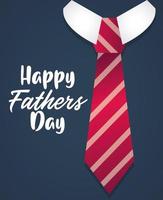happy fathers day card with necktie vector