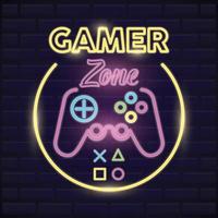 retro video game neon with control vector