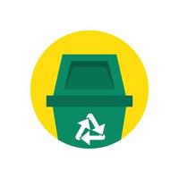 arrows recycle symbol in waste bin vector