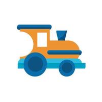 cute train child toy flat style icon vector