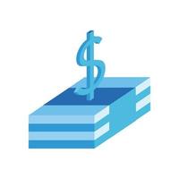 bills money dollars isometric style icon vector