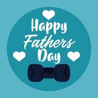 happy fathers day card with bowtie vector