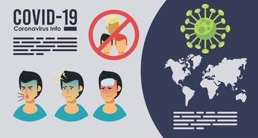 corona virus infographic with symptoms vector