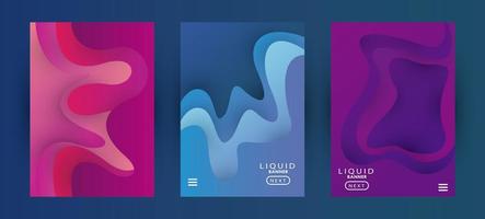 letterings and liquid banners colors backgrounds vector