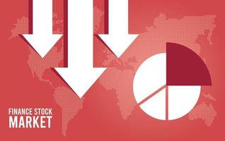 economic recession infographic with arrows and earth maps vector