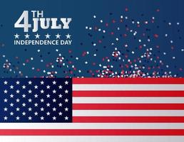 fourth july usa independence day celebration with flag vector