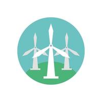 windmill energy environmental isolated icon vector