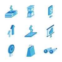 bundle of marketing set icons vector