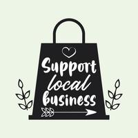 support local business poster with shopping bag vector