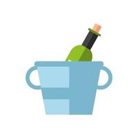 wine bottle drink in ice bucket vector