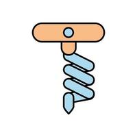 wine corkscrew tool isolated icon vector