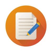 paper document with pen block style icon vector