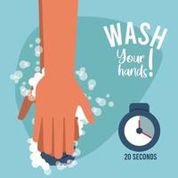 cartel de la campaña de lavarse las manos vector