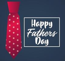 happy fathers day card with necktie vector