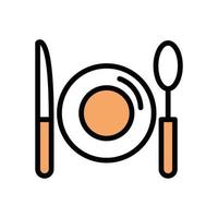 dish with knife and spoon vector