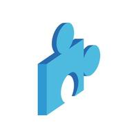 puzzle game isometric style icon vector