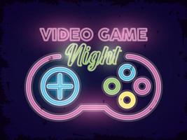 retro video game neon with control vector