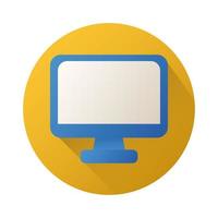 desktop computer display block style icon vector