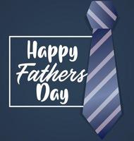 happy fathers day card with necktie vector