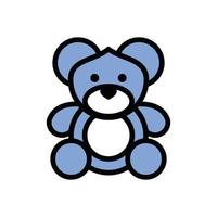 cute bear teddy stuffed character vector