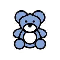 cute bear teddy stuffed character vector