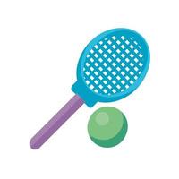 racket and ball tennis sport flat style vector