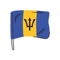 bandera de barbados, país, aislado, icono vector