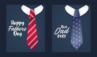happy fathers day card with neckties accessories vector