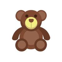 oso de peluche niño juguete icono de estilo plano vector