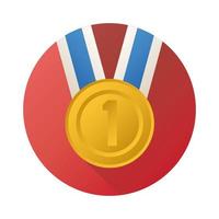 medal number one block style icon vector