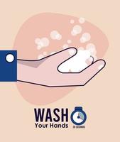cartel de la campaña de lavarse las manos vector