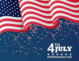 fourth july usa independence day celebration with flag vector