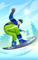 snowboard deporte extremo de invierno vector
