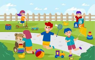 Children Playdate at the Playground Concept vector