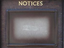 blank notices board with copy space photo