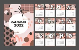 plantilla de calendario 2022 vector
