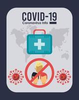 Infografía del virus corona con el planeta tierra. vector