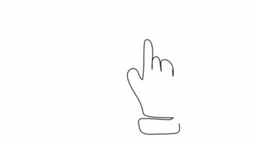 Continuous line drawing a hand and a tablet video