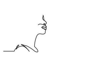 Continuous line drawing a girl with headphones street style video