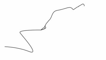 Continuous line drawing of hand drawing line with pen video