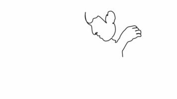 Continuous line drawing of loving couple