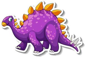 Stegosaurus dinosaur cartoon character sticker vector