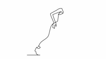 Continuous line drawing of a cheerful girl video