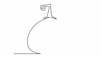 desenho de linha contínua de abóbora de halloween. ilustração vetorial video