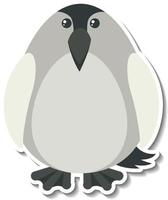 Chubby bird animal cartoon sticker vector