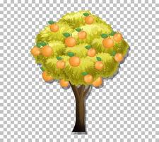 Orange tree on grid background vector