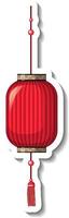 Isolated Chinese red paper lantern vector