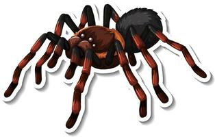 Etiqueta engomada de la historieta de la araña salvaje en el fondo blanco vector