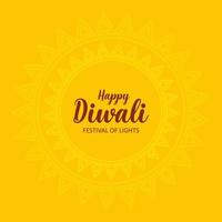 Happy Diwali Square Greeting Card with mandalas vector