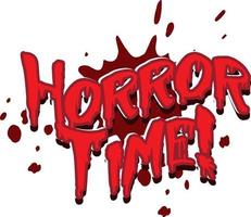 estilo de sangre goteando con el logotipo de word horror time vector